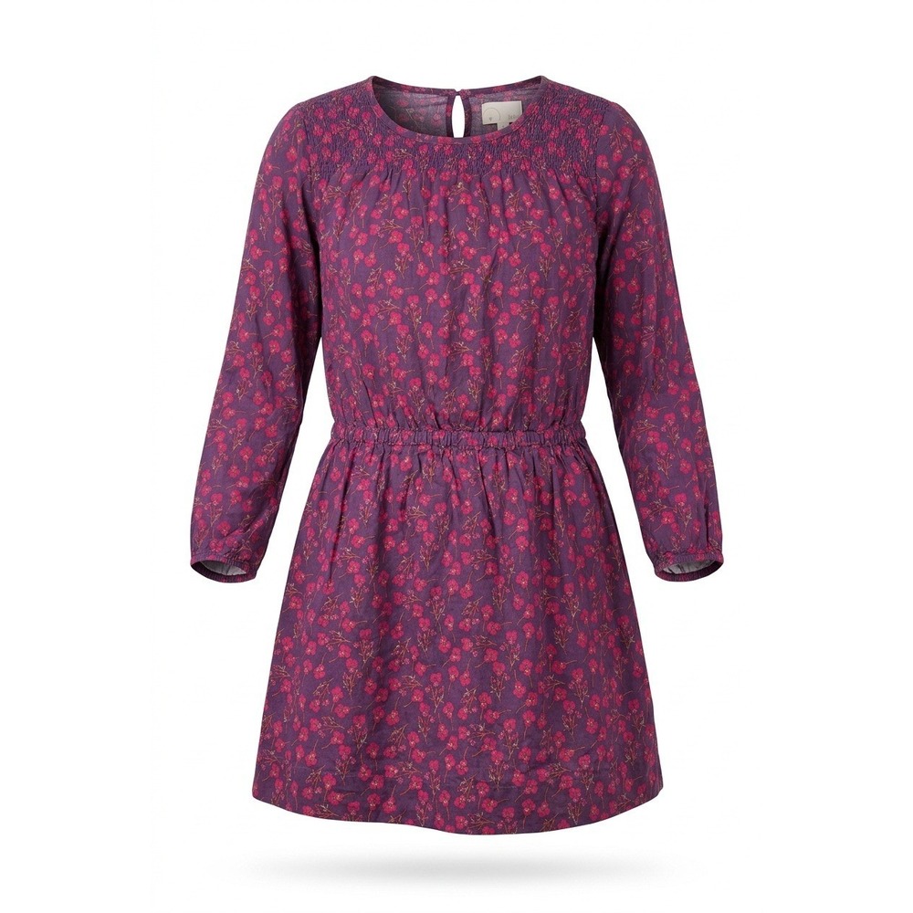 Peek Kids Girls Purple Floral‎ Smocked Long Sleeve Dress XL 10 Cotton